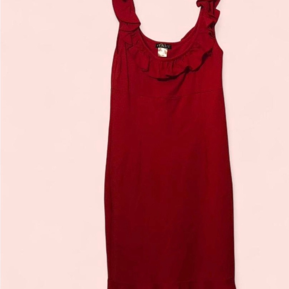 Red Ruffle Dress - Picture 2 of 8